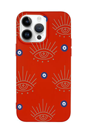 iPhone 15 Pro Max Uyumlu Evil Eye Desenli Premium Silikonlu Telefon Kılıfı
