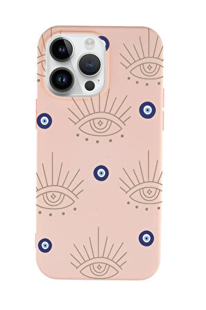 iPhone 15 Pro Max Uyumlu Evil Eye Desenli Premium Silikonlu Telefon Kılıfı