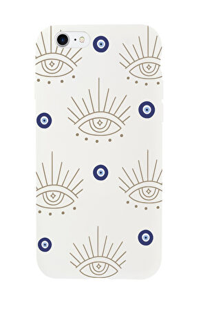 iPhone SE 2020 Uyumlu Evil Eye Desenli Premium Silikonlu Telefon Kılıfı