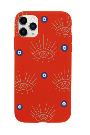 iPhone 11 Pro Uyumlu Evil Eye Desenli Premium Silikonlu Telefon Kılıfı