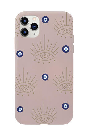 iPhone 11 Pro Uyumlu Evil Eye Desenli Premium Silikonlu Telefon Kılıfı
