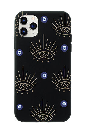 iPhone 11 Pro Uyumlu Evil Eye Desenli Premium Silikonlu Telefon Kılıfı