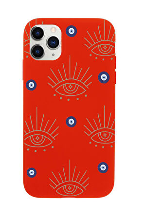 iPhone 11 Pro Max Uyumlu Evil Eye Desenli Premium Silikonlu Telefon Kılıfı