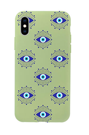 iPhone Xs Max Uyumlu Mystic Aura Desenli Premium Silikonlu Telefon Kılıfı