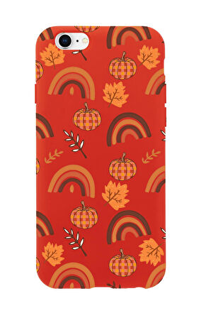 iPhone 6S Uyumlu Sonbahar Desenli Premium Silikonlu Telefon Kılıfı