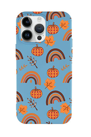 iPhone 14 Pro Uyumlu Sonbahar Desenli Premium Silikonlu Telefon Kılıfı