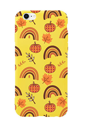 iPhone 6S Uyumlu Sonbahar Desenli Premium Silikonlu Telefon Kılıfı
