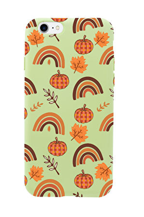 iPhone SE 2020 Uyumlu Sonbahar Desenli Premium Silikonlu Telefon Kılıfı