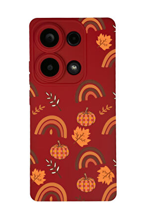 Xiaomi Redmi Note 13 Pro 4G Uyumlu Sonbahar Desenli Premium Silikonlu Telefon Kılıfı
