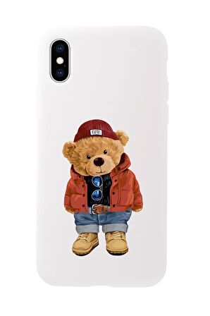 iPhone Xs Max Teddy Bear Premium Silikonlu Telefon Kılıfı
