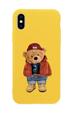 iPhone Xs Max Teddy Bear Premium Silikonlu Telefon Kılıfı
