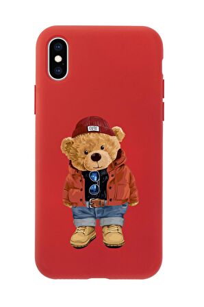 iPhone XS Teddy Bear Premium Silikonlu Telefon Kılıfı