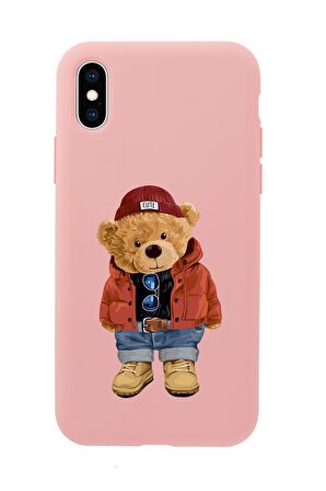 iPhone XS Teddy Bear Premium Silikonlu Telefon Kılıfı