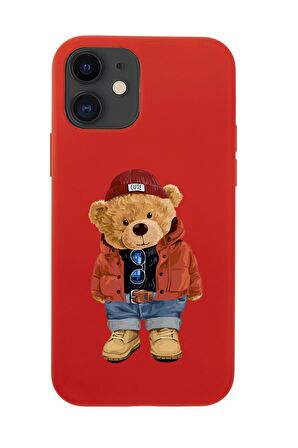iPhone 12 Mini Teddy Bear Premium Silikonlu Telefon Kılıfı
