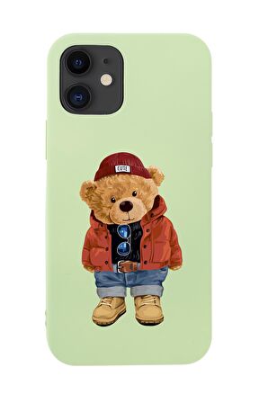 iPhone 12 Mini Teddy Bear Premium Silikonlu Telefon Kılıfı