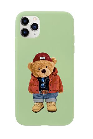 iPhone 11 Pro Max Teddy Bear Premium Silikonlu Telefon Kılıfı