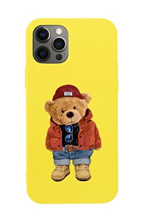 iPhone 12 Pro Teddy Bear Premium Silikonlu Telefon Kılıfı