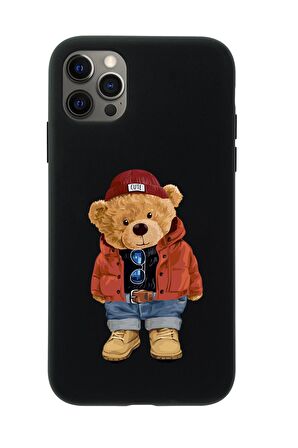 iPhone 12 Pro Teddy Bear Premium Silikonlu Telefon Kılıfı