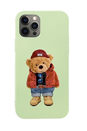 iPhone 12 Pro Teddy Bear Premium Silikonlu Telefon Kılıfı