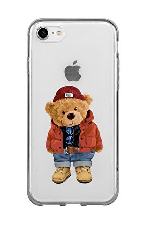 iPhone SE Teddy Bear Premium Şeffaf Silikon Kılıf