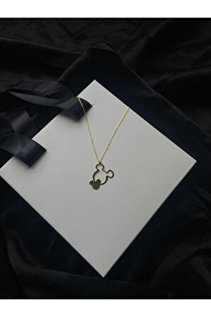 14k Altın Kaplama Mickey Mouse Kolye