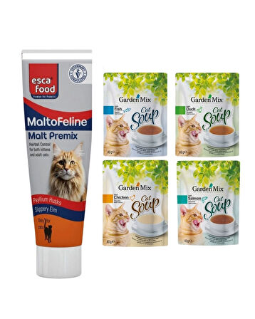 Tüy Yumağı Oluşumu Engelleyici Malt + 4 farklı Aromalı Kedi Çorbası