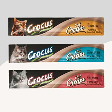 Crocus Kediler İçin Krema 3 Farklı Aromalı 3 x15Gr 