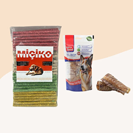 100Lü Renkli Munchy Köpek Ödülü + Dana Gırtlak 100Gr