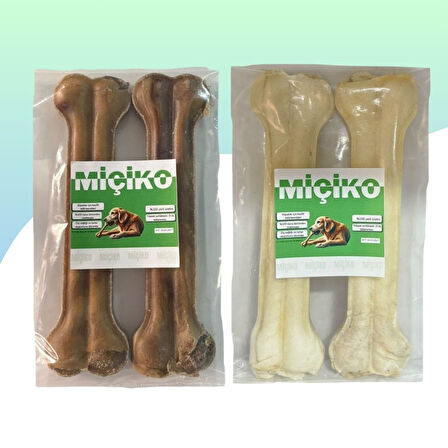 22Cm Beyaz ve Naturel Press Ödül Çiğneme Kemiği 2 x 2Li Paket (4 Adet)