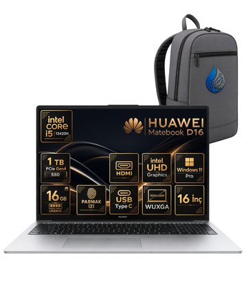 Huawei MateBook D16 Intel Core i5-13420H 16 GB LPDDR4X 1 TB SSD 16'' WUXGA IPS Windows 11 Pro Dizüstü Bilgisayar MCLG-W5611DRNP03