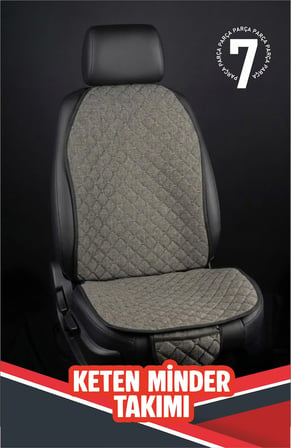 BMW 218İ İLE UYUMLU GRİ RENKLI KETEN KOLTUK MİNDERİ 7'Lİ SET
