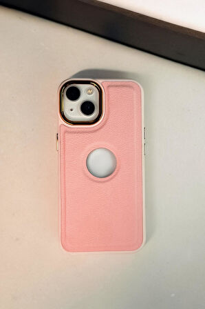 iPhone 13 Uyumlu Luxury Leather Logo Silikonlu Telefon Kılıfı