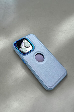 iPhone 14 Pro Max Uyumlu Luxury Leather Logo Silikonlu Telefon Kılıfı