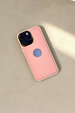 iPhone 14 Pro Max Uyumlu Luxury Leather Logo Silikonlu Telefon Kılıfı