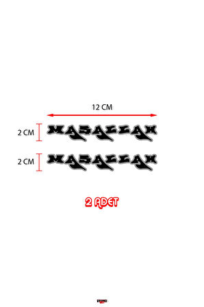 Maşallah Yazısı Oto Sticker 2 Adet Siyah 12*2 Cm