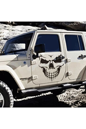 Kafatası Tasarım Oto Sticker 55*50 Cm