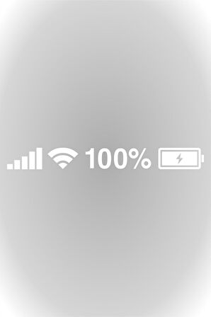 Batarya Pil Wifi Icon Oto Cam Sticker Beyaz 25*3 Cm