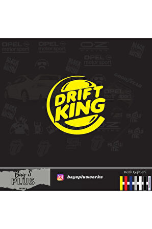 Drift King İçin Uyumlu Aksesuar Oto Cam Sticker Sarı 20 Cm