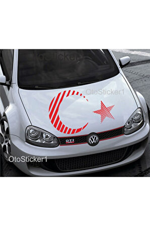 Ay Yıldız Solo Türk Sticker Kırmızı 32*21 Cm