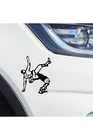 Spor Güreşçiler Tasarım Oto Sticker 14*11 Cm