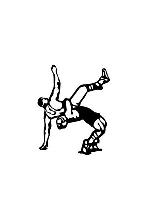 Spor Güreşçiler Tasarım Oto Sticker 14*11 Cm