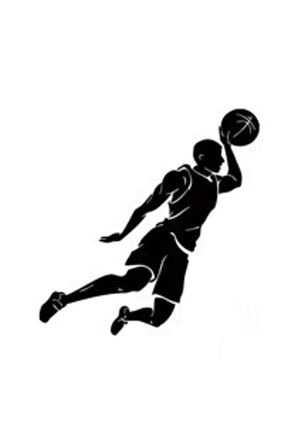 Basketbol Oyuncu Oto Sticker Siyah 20*10 Cm