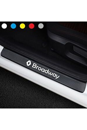 Renault Broadway İçin Uyumlu Aksesuar Oto Kapı Eşiği Sticker Karbon 4 Adet