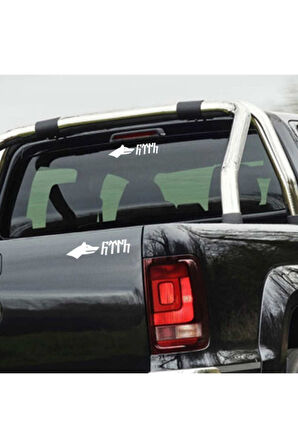 Göktürkçe Türk Yazılı Kurt Transfer Sticker Etiket 17*5 Cm