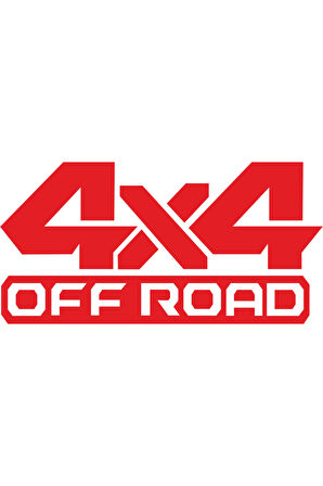 Off Road 4X4 Oto Sticker 2 Adet Büyük Boy Kırmızı 20*10 Cm