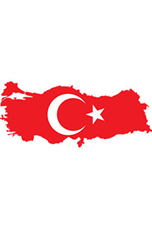 Ay Yıldız Türkiye Haritası Sticker 12*6 Cm