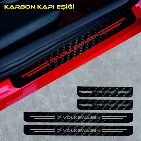 Volkswagen Santana İçin Uyumlu Aksesuar Oto Kapı Eşiği Sticker Karbon 4 Adet