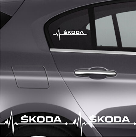 Skoda Rapid İçin Uyumlu Aksesuar Oto Ritim Sticker 2 Adet 20*9 Cm