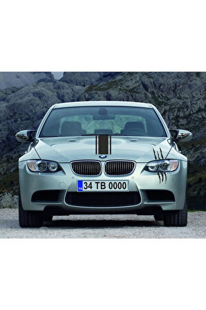 Oto Kaput-Far-Yan Ayna Sticker Set 3 Lü 58*15 Cm/1 Adet - 22*10 Cm/1 Adet - 12,5*6,5 Cm/Sağ-Sol