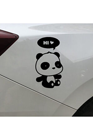 Sevimli Panda Tasarım Su Geçirmez Çıkarılabilir Oto Sticker 15*8 Cm